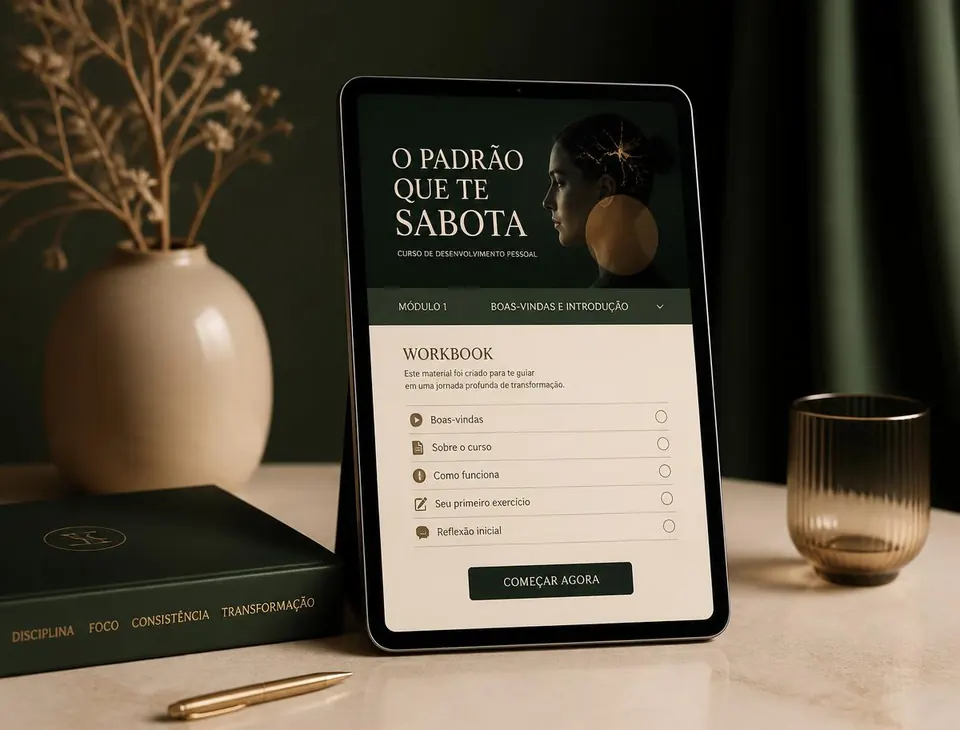 Mockup do produto O Padrão Que Te Sabota em um tablet